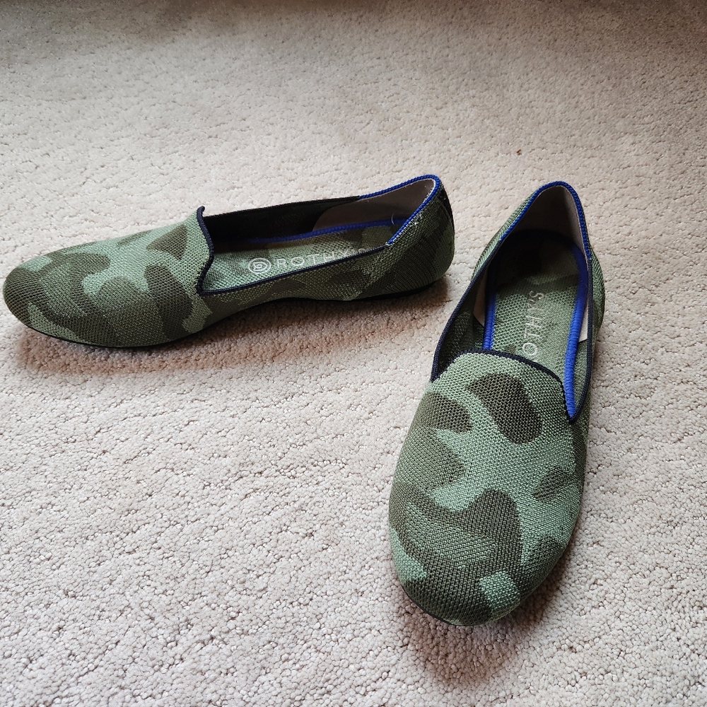 Rothy's Green Camo Rounded Toe Flats